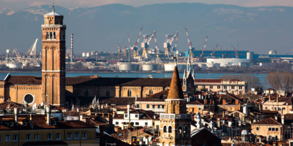 Vue aérienne sur Venise et Marghera - Les Escapades à Venise